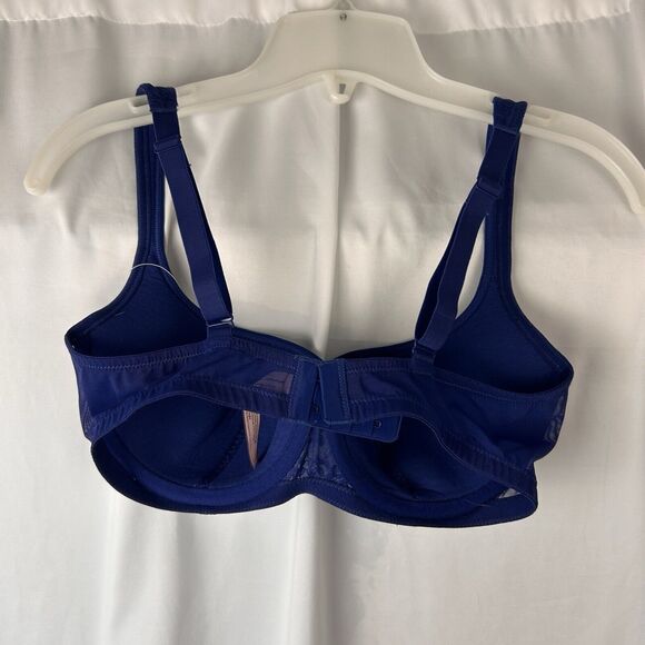 DOBREVA Women's Balconette Bra Starshine Blue Lace Underwire 34D Lightly Padded - Picture 3 of 7